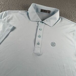 G/FORE Polo Mens L Light Blue Short Sleeve Embroidered Logo Golf Shirt Collared